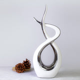 Modern Art Silver And White Ceramic Decor Piece (Big)