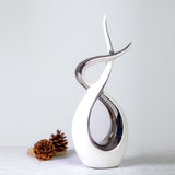 Modern Art Silver And White Ceramic Decor Piece (Big)