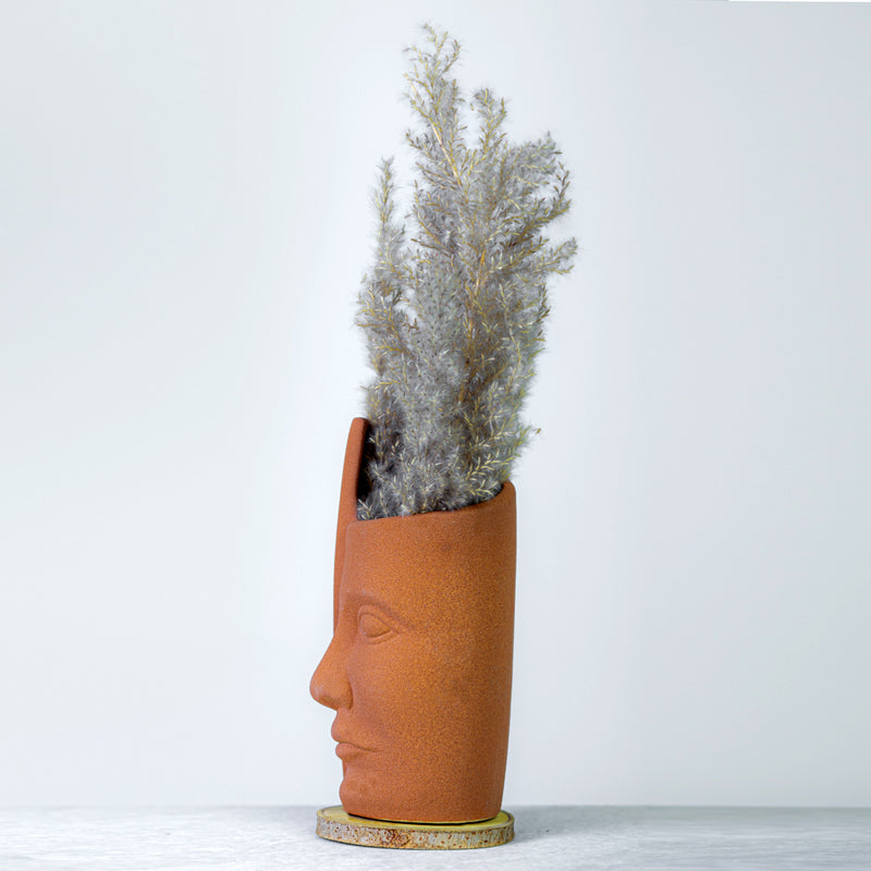 Rustic Memor Face Shape Ceramic Vase