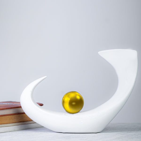 Modern  Gold With White Ceramic Spirale Arte