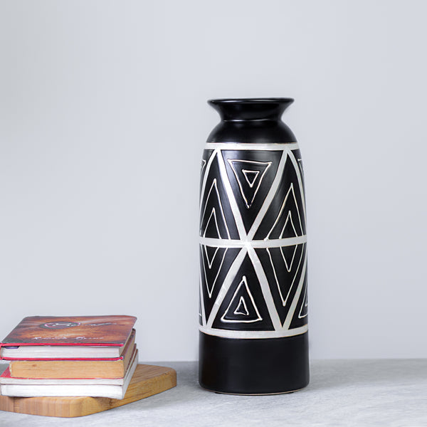 Ceramic black & white vase (Big)