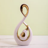 Elephant Inspired White Gold Ceramic Table Decor Piece