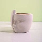 White Memor Face Shape Vase