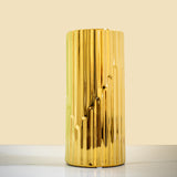 Pure Gold Striped Decorative Table Vase (Medium)