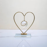 QBox Decor Golden Heart Shape Table Centerpiece with Crystal Ball