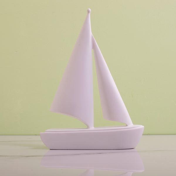 White Boat Shaped Table Decor Artifact