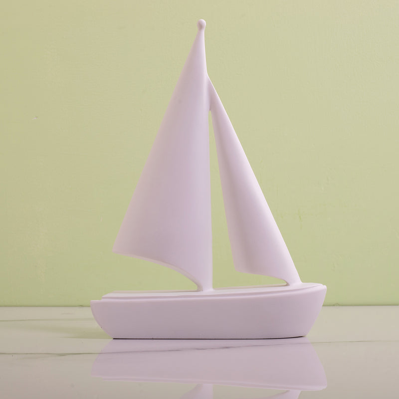 White Boat Shaped Table Decor Artifact