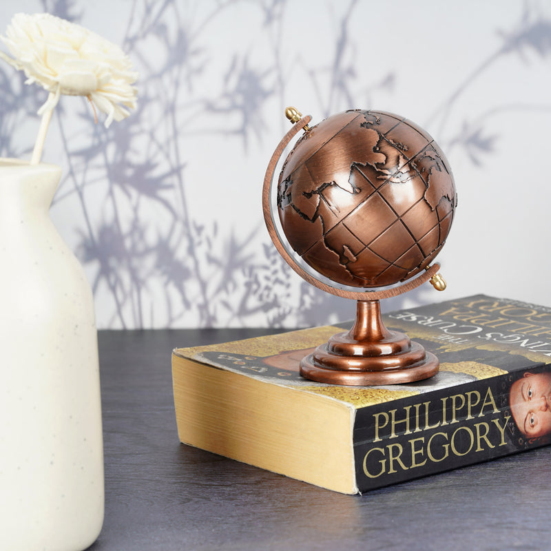 Tabletop Copper Globe from Qbox Decor