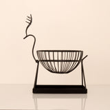 Graceful Black Deer Fruit Basket from Qbox Decor