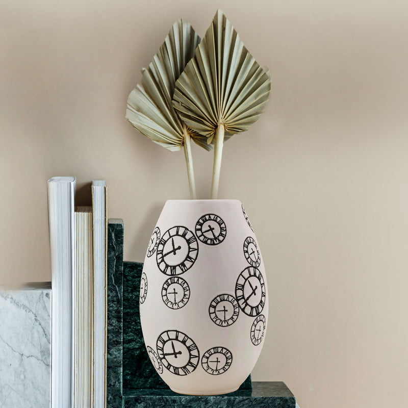 Ursula Orologio Elegant Ceramic Decorative Vase for Home Décor (Small) - qbox_decor