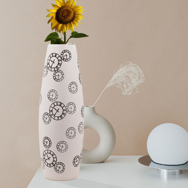 Ursula Orologio Ceramic Decorative Vase - (Big) - qbox_decor