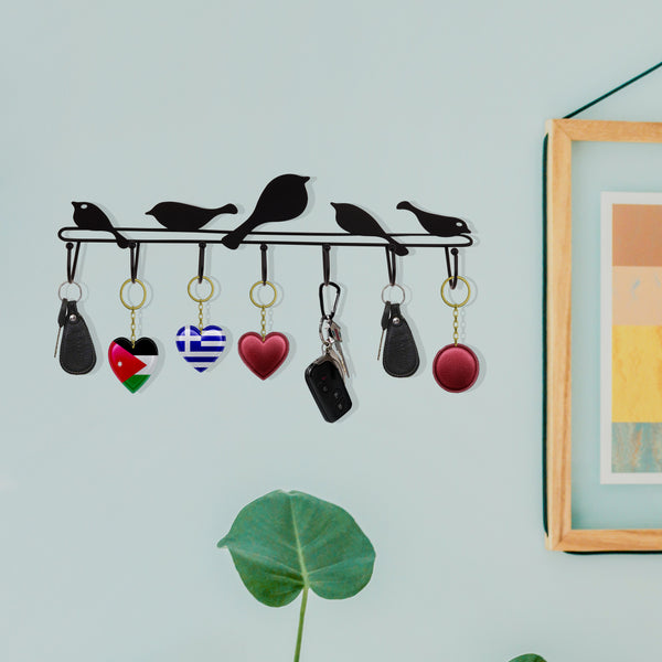 Birds Shape  Key  Holder (Black) - qbox_decor