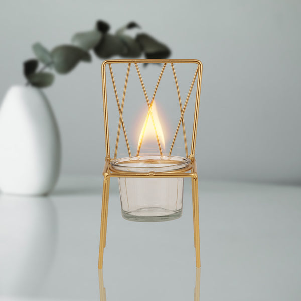 Rectangular  Chair Shaped Candle Holder - qbox_decor