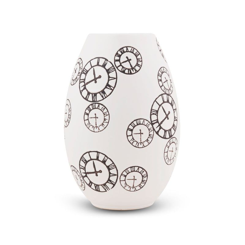 Ursula Orologio Elegant Ceramic Decorative Vase for Home Décor (Small) - qbox_decor