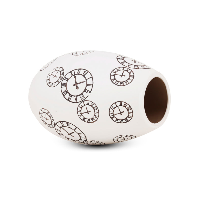 Ursula Orologio Elegant Ceramic Decorative Vase for Home Décor (Small) - qbox_decor