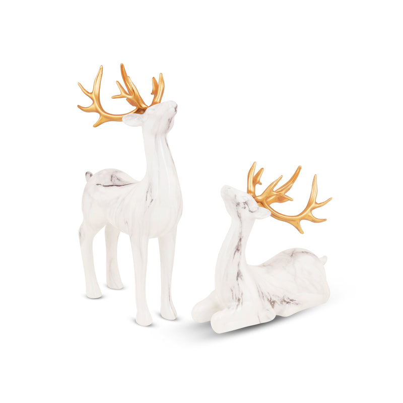 Belta Snowy Oro-Horn deer Couple - qbox_decor